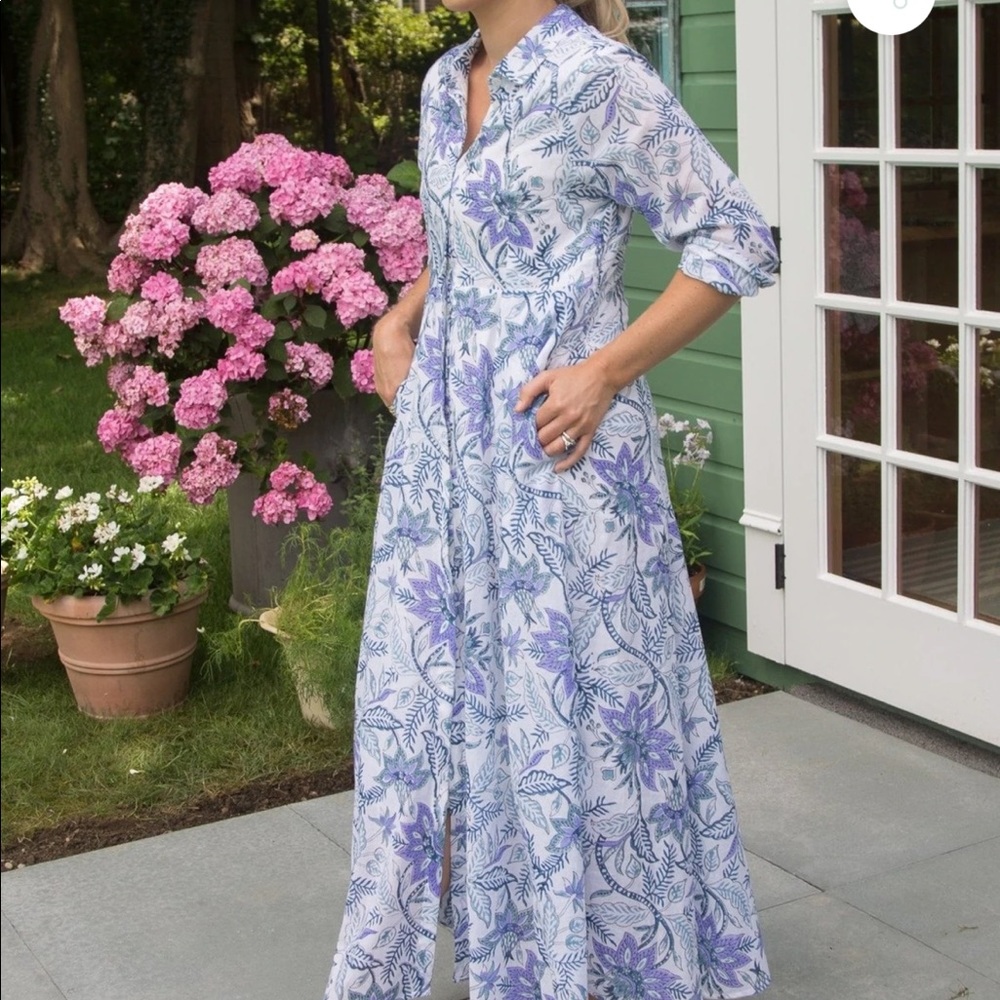 Julia Amory shirt dress Aegean chintz